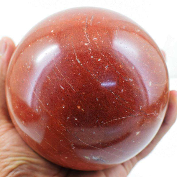gemsmore:Exclusive Red Jasper Carved Crystal Healing Sphere