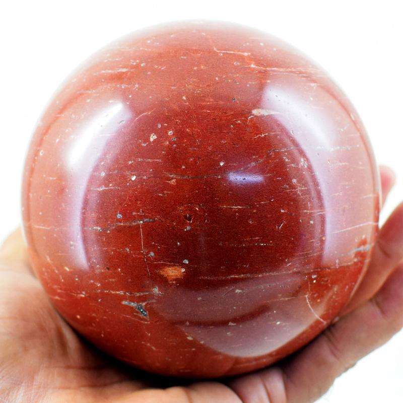 gemsmore:Exclusive Red Jasper Carved Crystal Healing Sphere