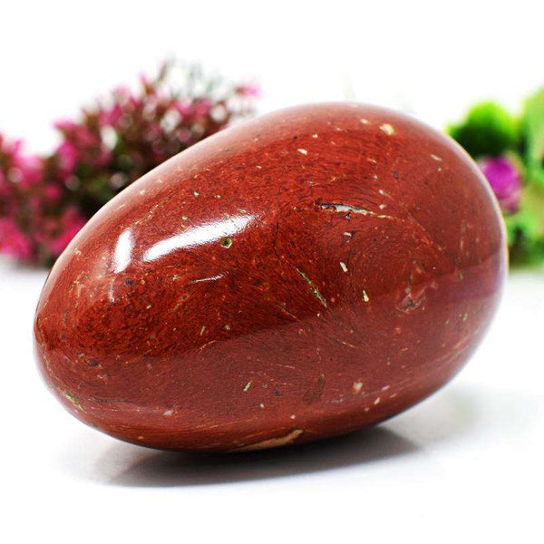 gemsmore:Exclusive Red Jasper Carved Crystal Reiki Healing Egg