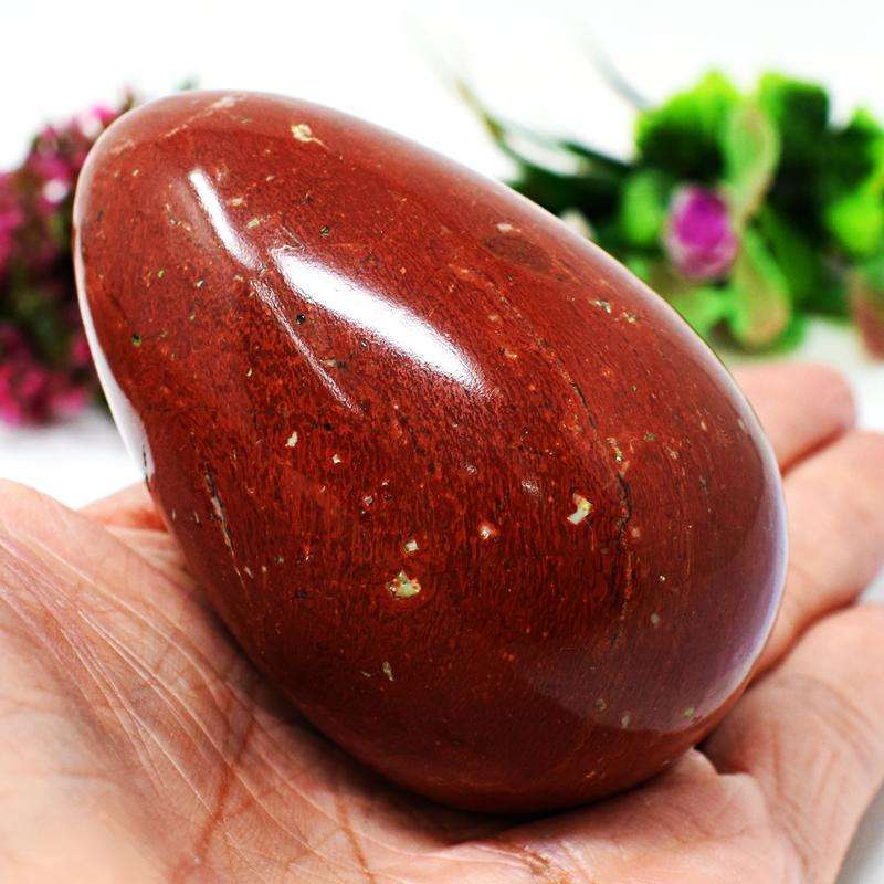 gemsmore:Exclusive Red Jasper Carved Crystal Reiki Healing Egg