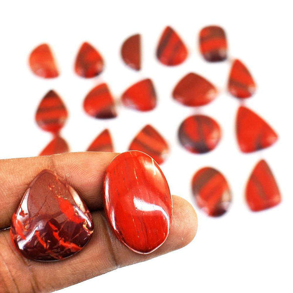 gemsmore:Exclusive Red Power Tiger Eye Untreated Gemstone Cabochon Lot