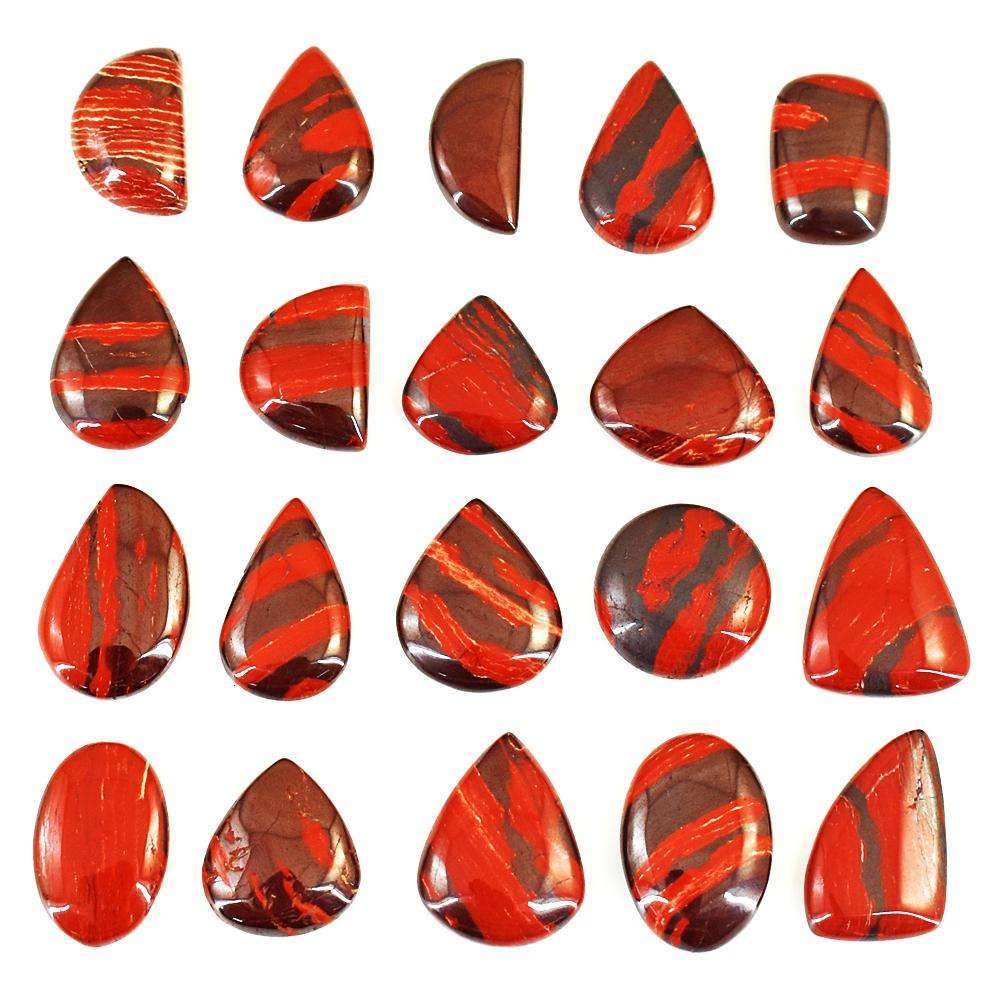 gemsmore:Exclusive Red Power Tiger Eye Untreated Gemstone Cabochon Lot