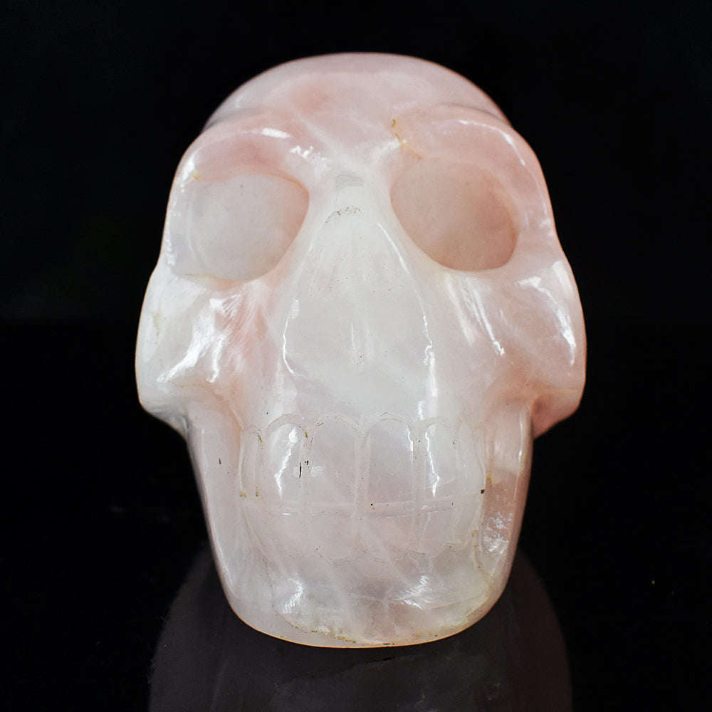 gemsmore:Exclusive Rose Quartz Hand Carved Skull