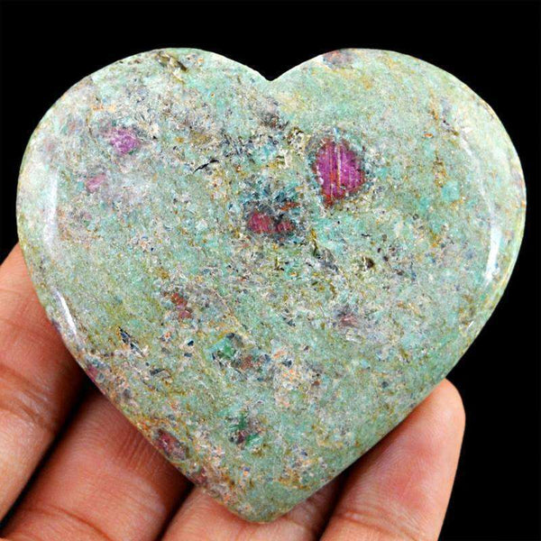 gemsmore:Exclusive Ruby Zoisite Heart Shape Cabochon