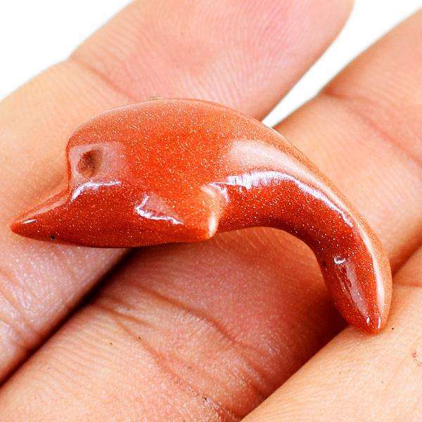 gemsmore:Exclusive Sandstone Hand Carved Miniature Dolphin