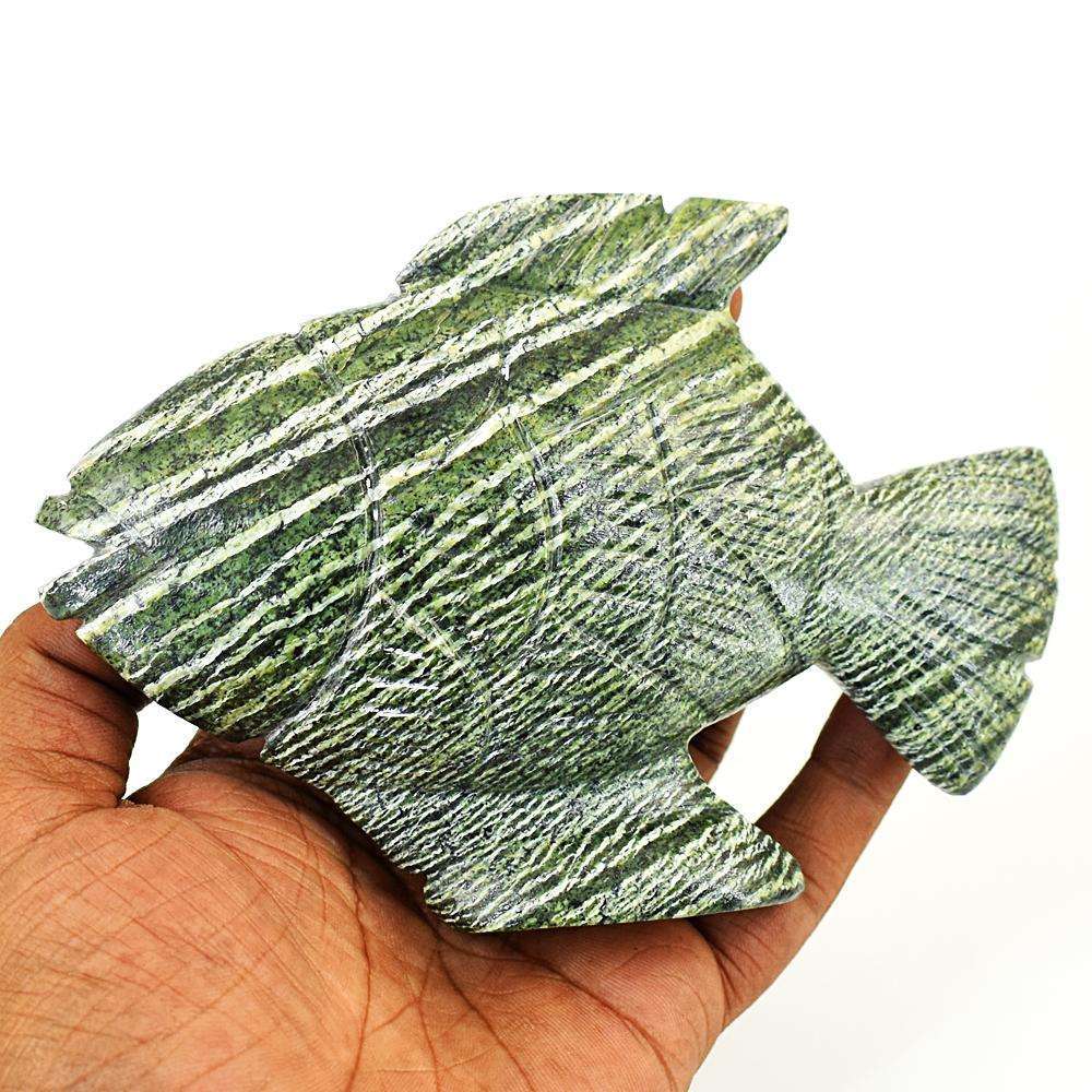gemsmore:Exclusive Serpentine Hand Carved Fish