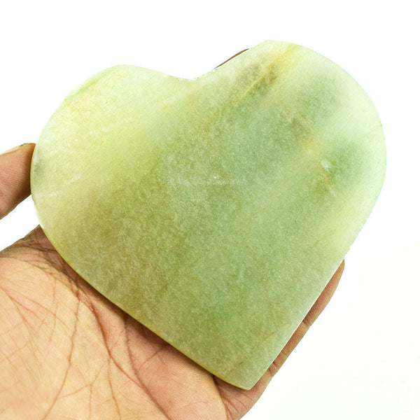 gemsmore:Exclusive Serpentine Hand Carved Genuine Crystal Gemstone Carving Heart Coaster