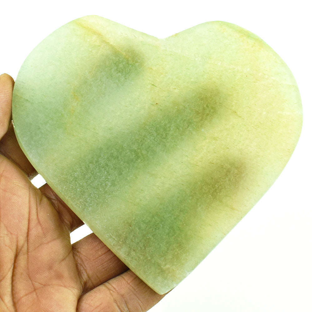 gemsmore:Exclusive Serpentine Hand Carved Genuine Crystal Gemstone Carving Heart Coaster