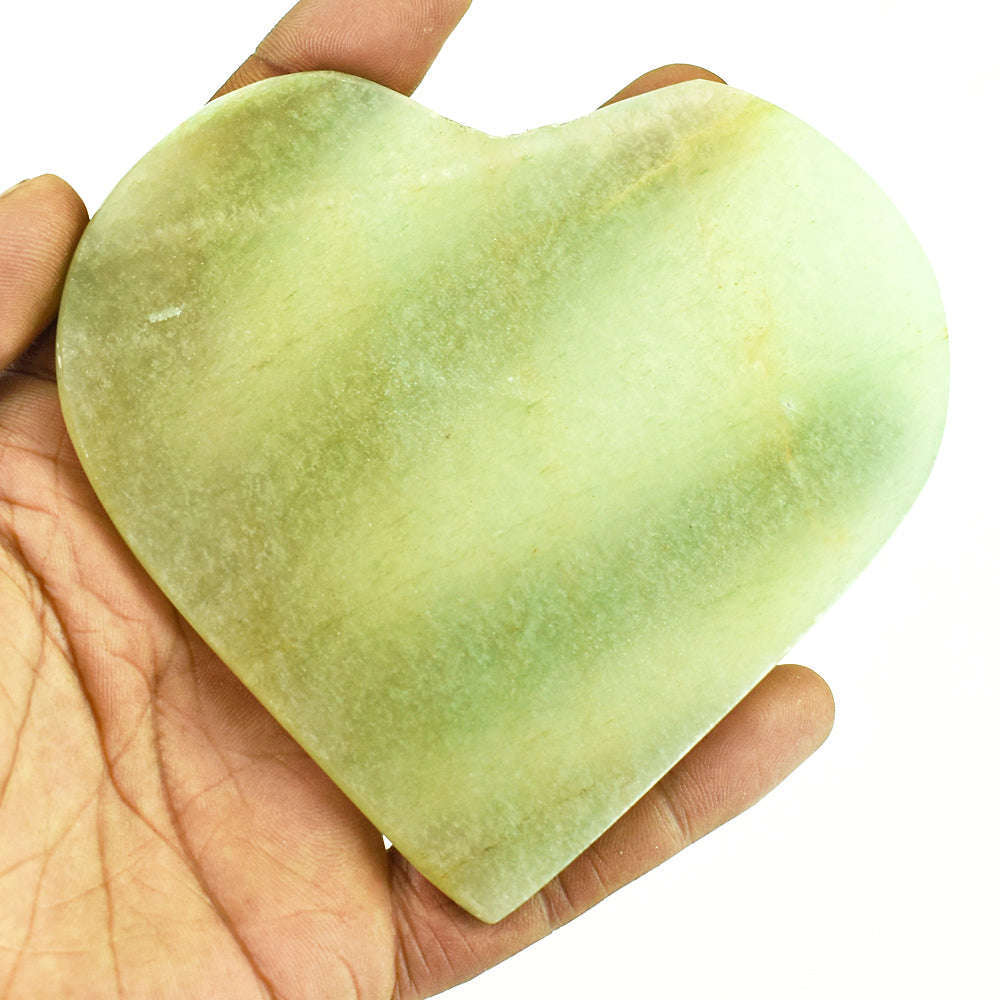 gemsmore:Exclusive Serpentine Hand Carved Genuine Crystal Gemstone Carving Heart Coaster