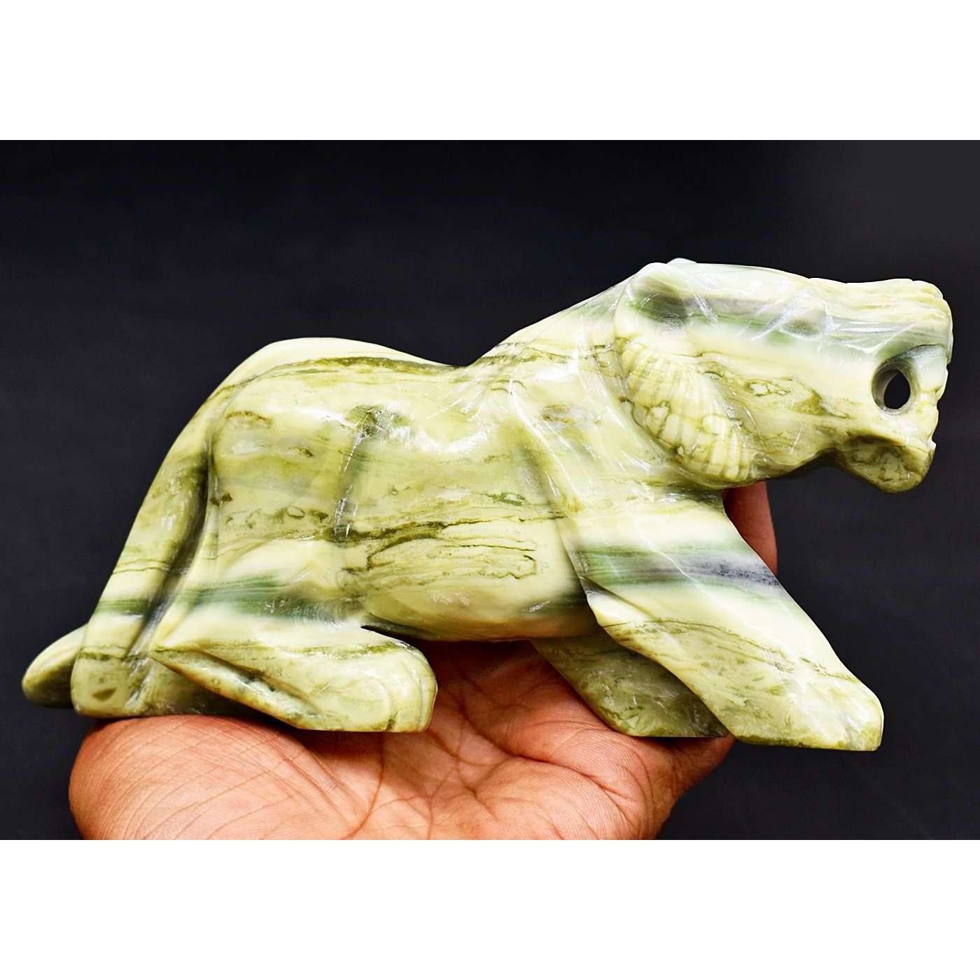 gemsmore:Exclusive Serpentine Hand Carved Tiger