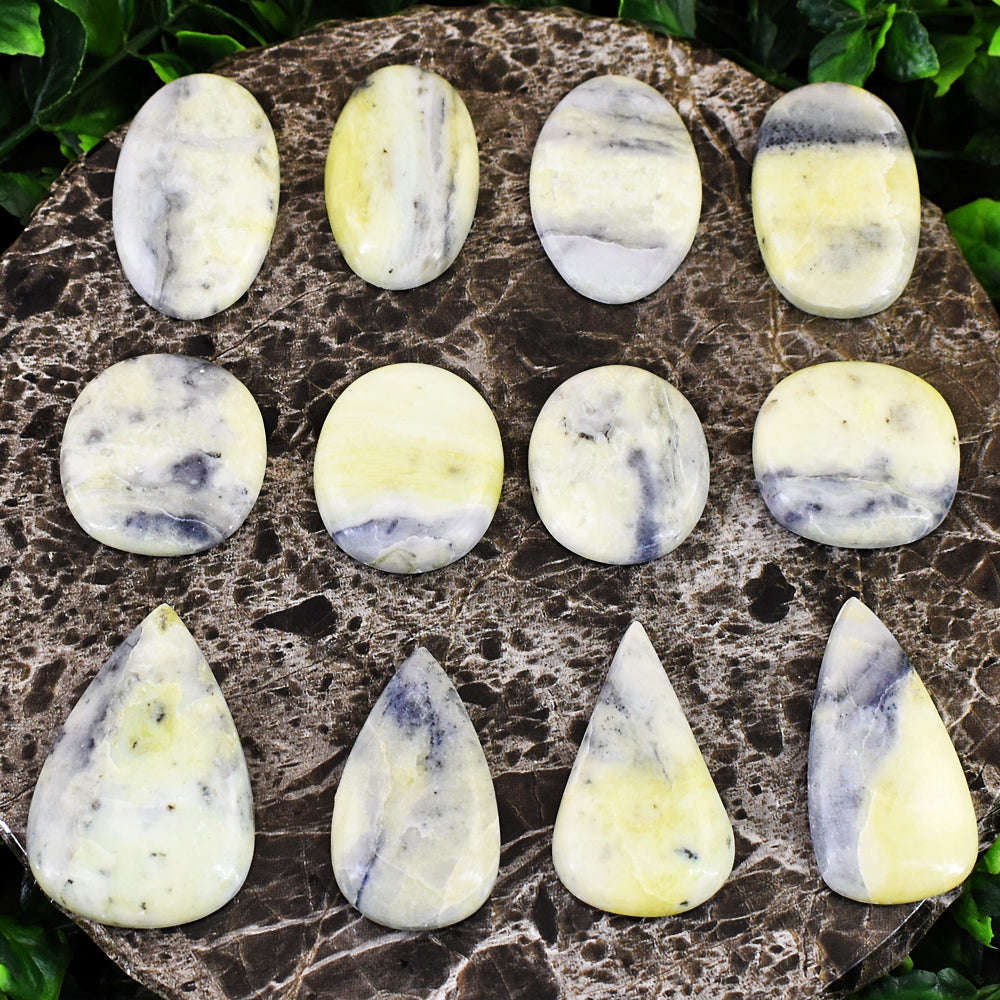 gemsmore:Exclusive Serpentine Untreated Gemstone Cabochon Lot