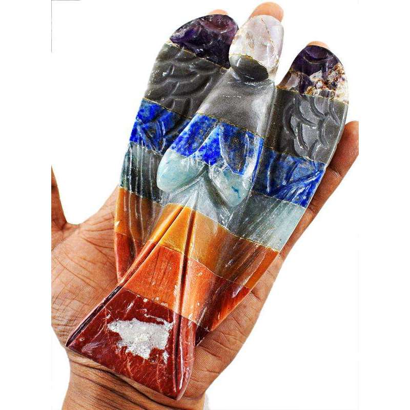 gemsmore:Exclusive Seven Chakra Hand Carved Reiki Healing Angel
