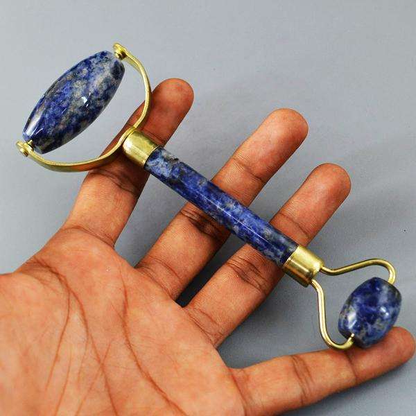 gemsmore:Exclusive Sodalite Hand Carved Healing Massage Roller