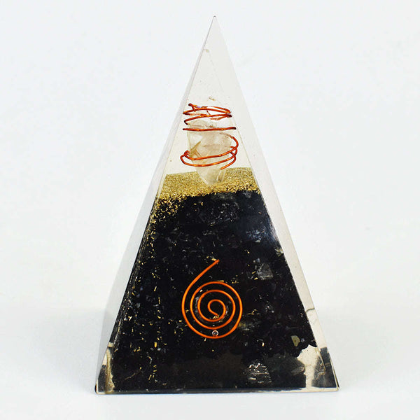 gemsmore:Exclusive Spinel Orgone Carved Healing Pyramid