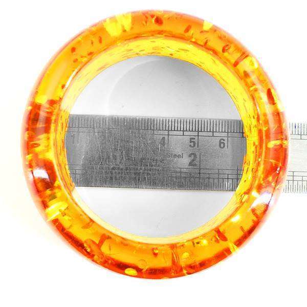 gemsmore:Exclusive Synthetic Amber Carved Bangle - Jewellery