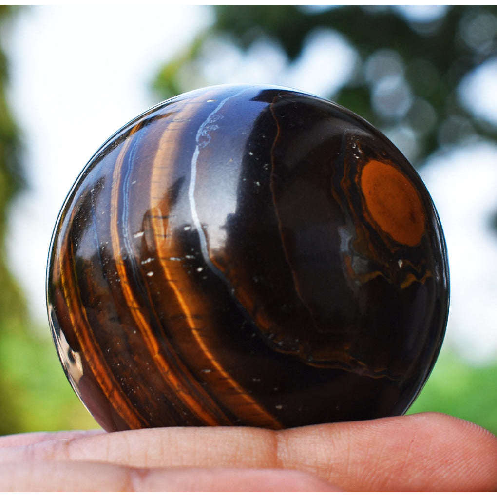 gemsmore:Exclusive Tiger Eye Carved Healing Sphere