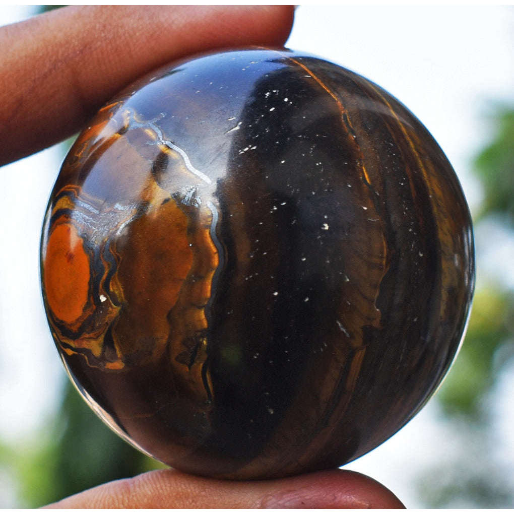 gemsmore:Exclusive Tiger Eye Carved Healing Sphere