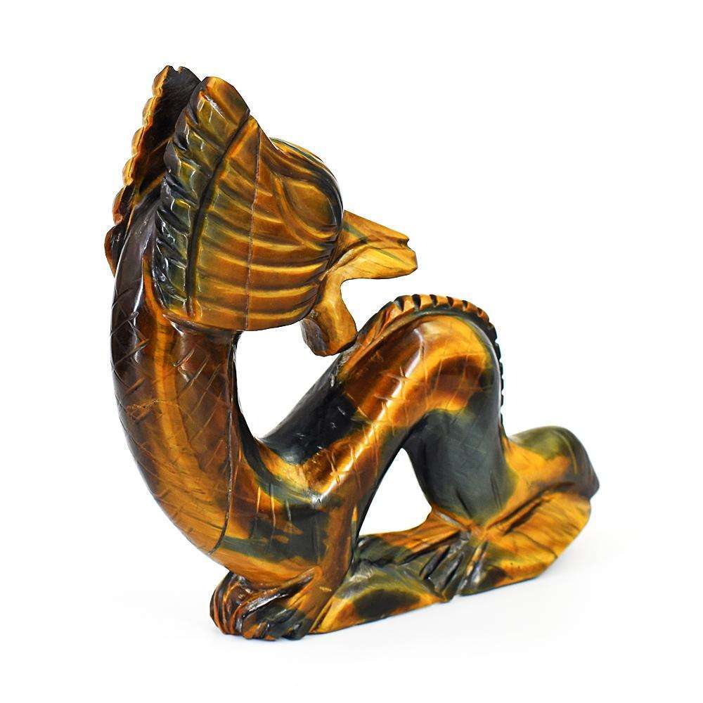 gemsmore:Exclusive Tiger Eye Hand Carved Dragon Crystal Gemstone Carving
