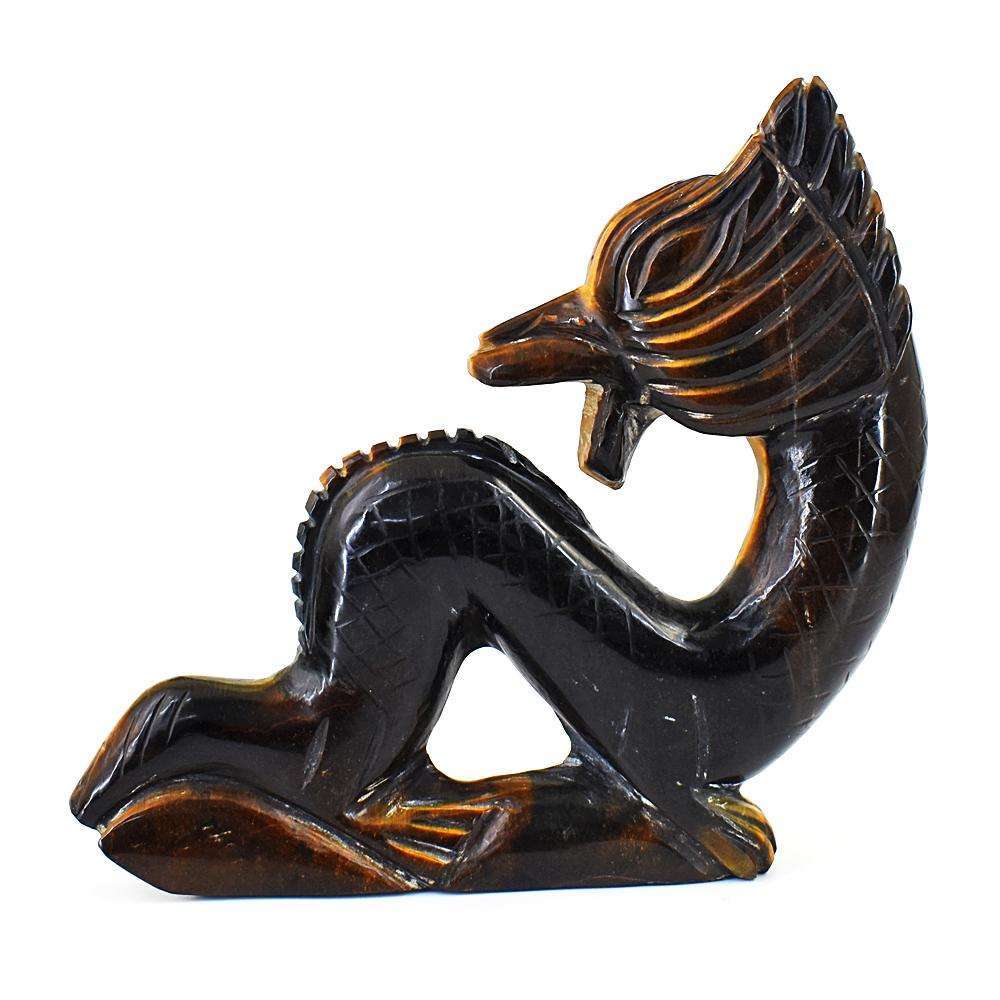 gemsmore:Exclusive Tiger Eye Hand Carved Dragon Crystal Gemstone Carving