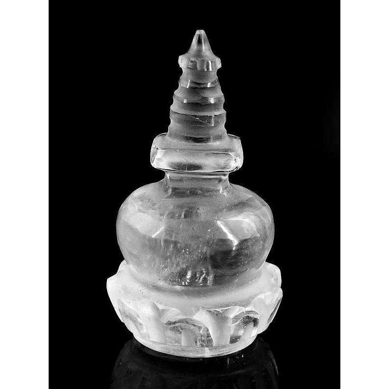 gemsmore:Exclusive White Quartz Carved Concentration Pyramid