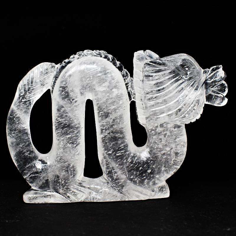 gemsmore:Exclusive White Quartz Detailed Hand Carved Dragon