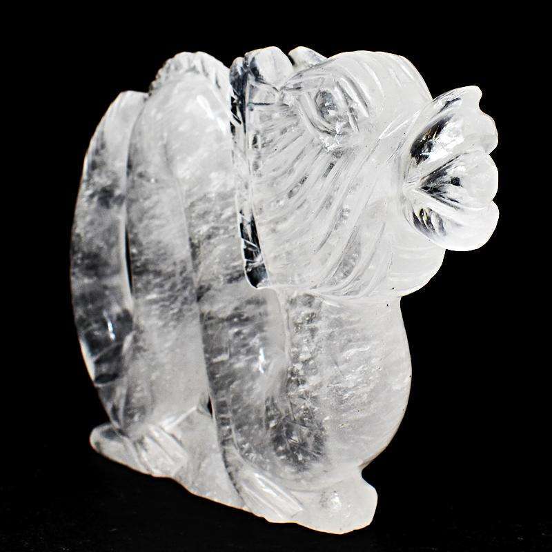 gemsmore:Exclusive White Quartz Detailed Hand Carved Dragon