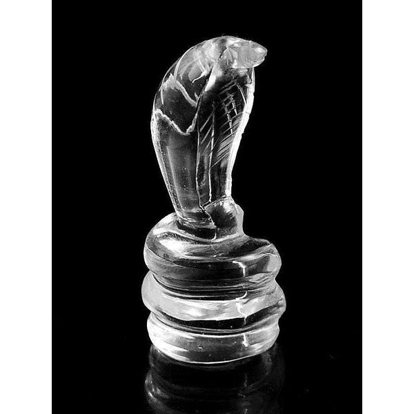 gemsmore:Exclusive White Quartz Hand Carved Cobra Gemstone