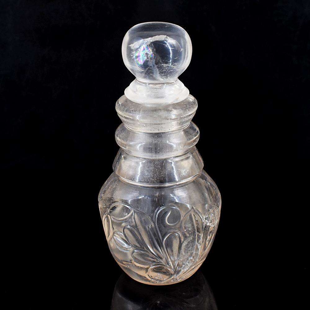 gemsmore:Exclusive White Quartz Hand Carved Perfume Bottle