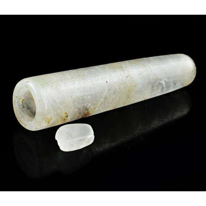 gemsmore:Exclusive White Quartz Hand Carved Pipe