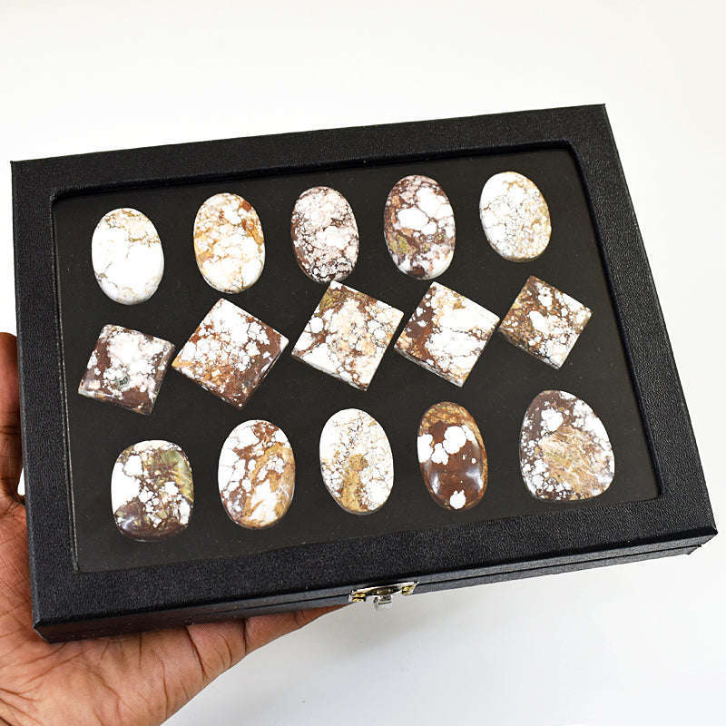 gemsmore:Exclusive Wild Horse Turquoise Untreated Gemstone Cabochon Lot