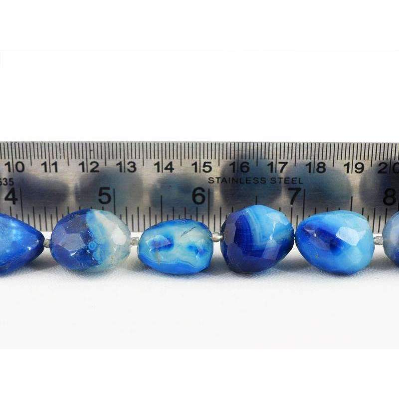 gemsmore:Faceted Blue Onyx Strand Natural Drilled Beads