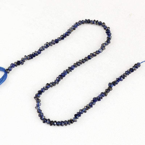 gemsmore:Faceted Blue Tanzanite Beads Strand Natural Round Shape Drilled