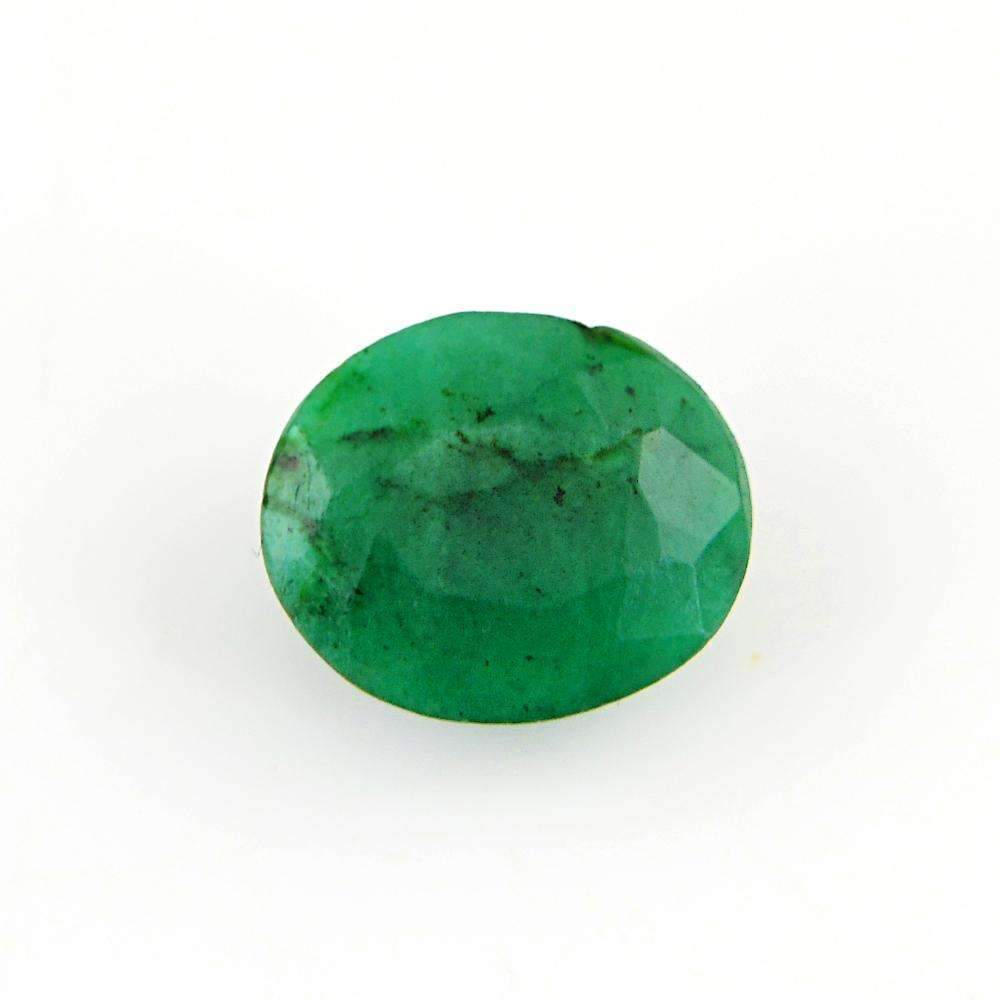 gemsmore:Faceted Green Emerald Gemstone Earth Mined Oval Shape
