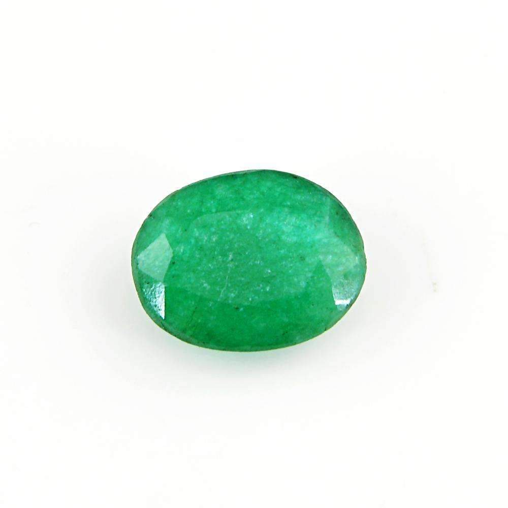 gemsmore:Faceted Green Emerald Gemstone Earth Mined Oval Shape