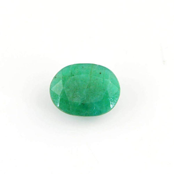 gemsmore:Faceted Green Emerald Gemstone Earth Mined Oval Shape