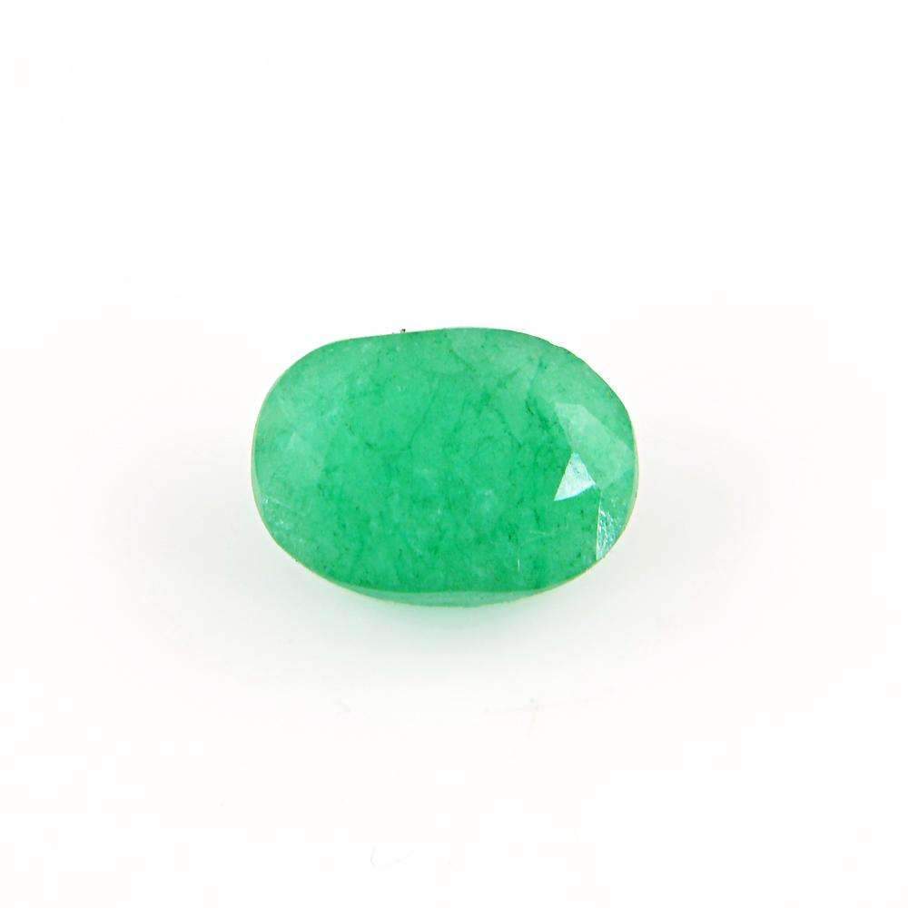 gemsmore:Faceted Green Emerald Gemstone Earth Mined Oval Shape