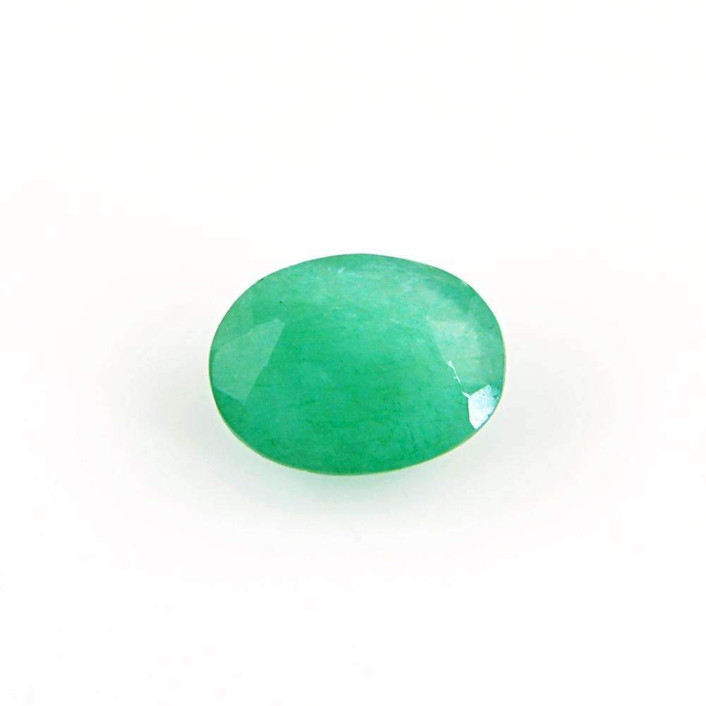 gemsmore:Faceted Green Emerald Gemstone Earth Mined Oval Shape