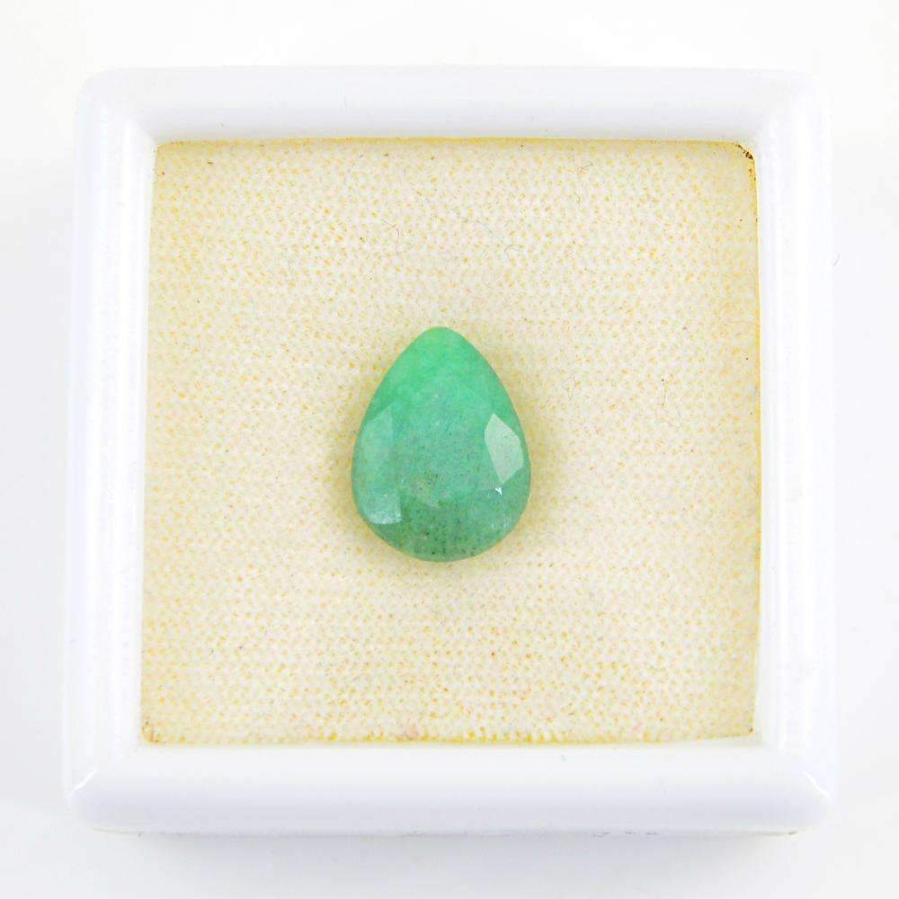 gemsmore:Faceted Green Emerald Gemstone Earth Mined Pear Shape