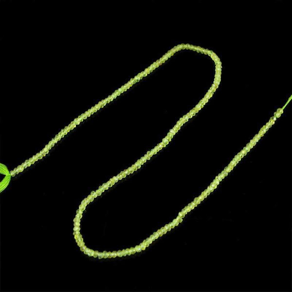 gemsmore:Faceted Green Peridot Beads Strand Natural Round Shape Drilled
