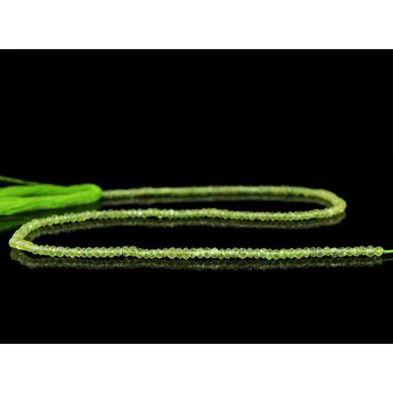 gemsmore:Faceted Green Peridot Beads Strand Natural Round Shape Drilled