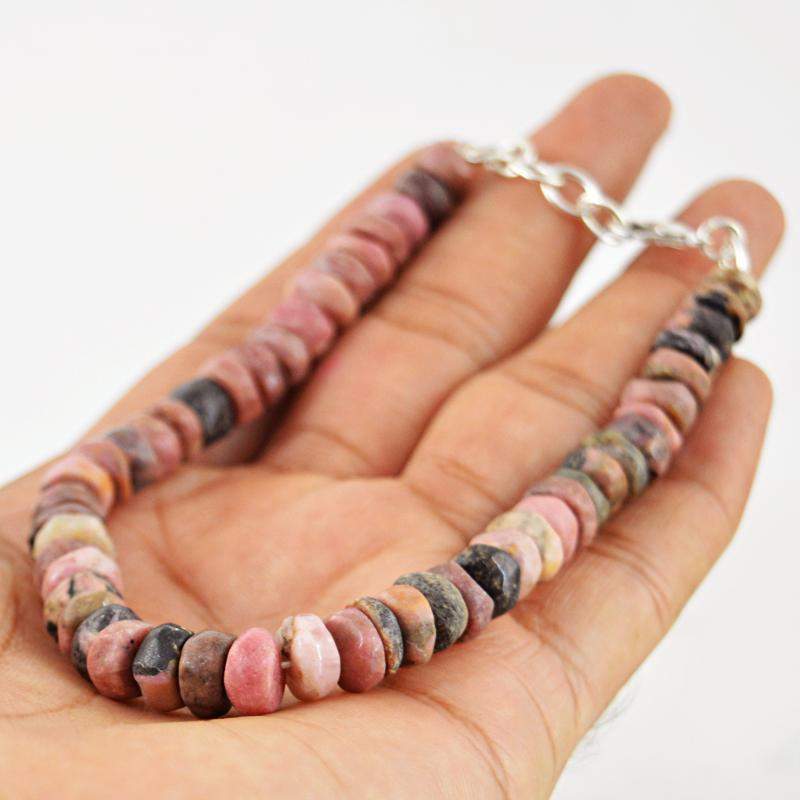 gemsmore:Faceted Pink Australian Opal Bracelet Natural Round Shape Beads