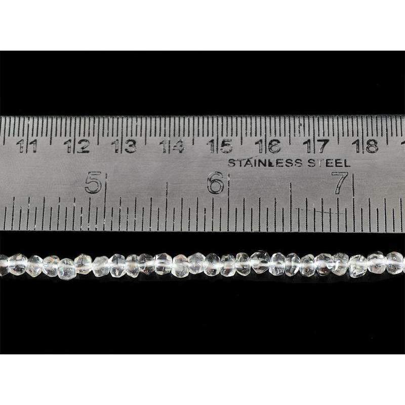 gemsmore:Faceted White Quartz Beads Strand Natural Round Shape Drilled