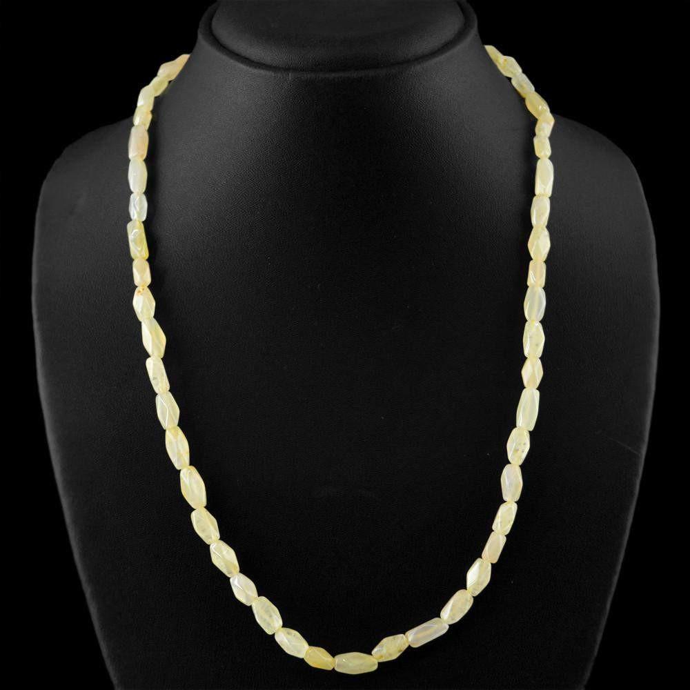 gemsmore:Faceted Yellow Aventurine Necklace Natural Untreated Beads