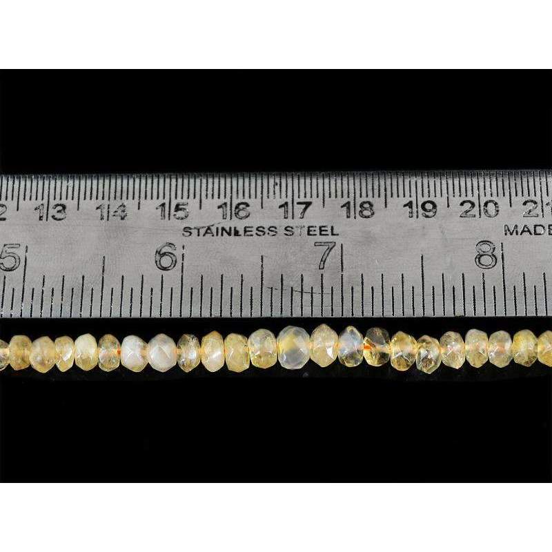 gemsmore:Faceted Yellow Citrine Drilled Beads Strand Natural Round Shape