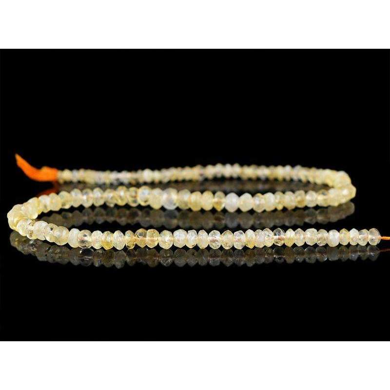 gemsmore:Faceted Yellow Citrine Drilled Beads Strand Natural Round Shape