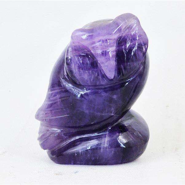 gemsmore:Finely Hand Carved Purple Amethyst Owl