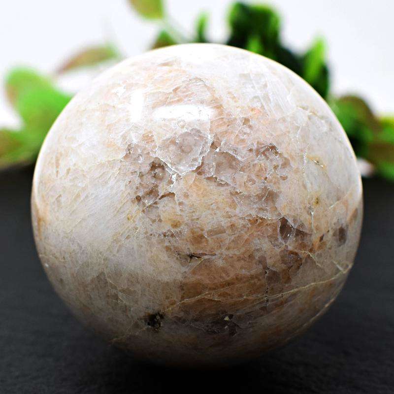 gemsmore:Flower Agate Carved Crystal Healing Sphere (Ball)