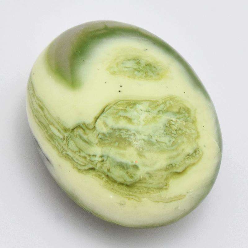 gemsmore:Forest Green Jasper Carved Oval Shape Palm Stone