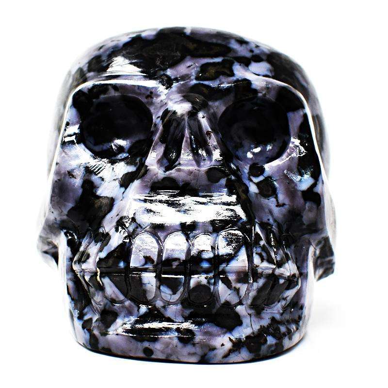 gemsmore:Gabrella Jasper Carved Gemstone Human Skull