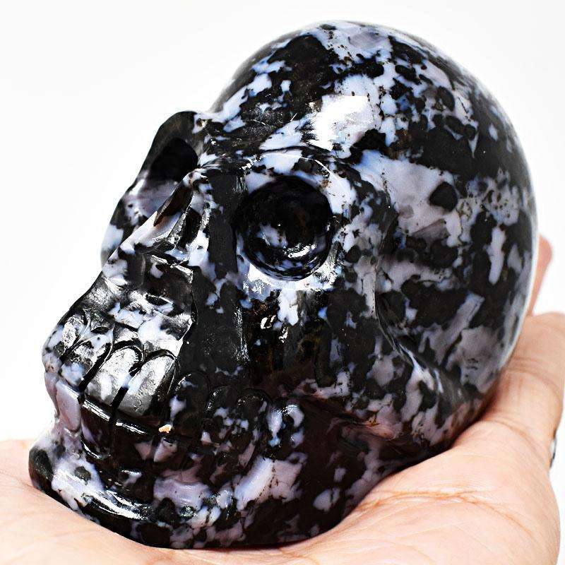 gemsmore:Gabrella Jasper Hand Carved Gemstone Skull